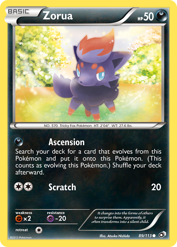 Zorua (Legendary Treasures SET) (Pokémon) (Basic) (Darkness) (HP: 50) (Common) (PKM Legendary Treasures SET-104)