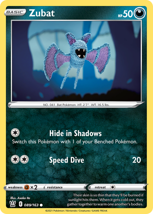Zubat (Battle Styles SET) (Pokémon) (Basic) (Darkness) (HP: 50) (Common) (PKM Battle Styles SET-172)