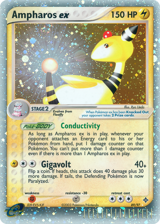 Ampharos ex (Dragon SET) (Pokémon) (Stage 2, ex) (Lightning) (HP: 150) (Rare Holo EX) (PKM Dragon SET-89)