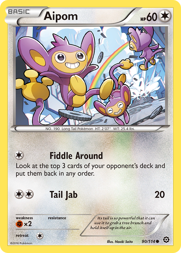 Aipom (Steam Siege SET) (Pokémon) (Basic) (Colorless) (HP: 60) (Common) (PKM Steam Siege SET-107)