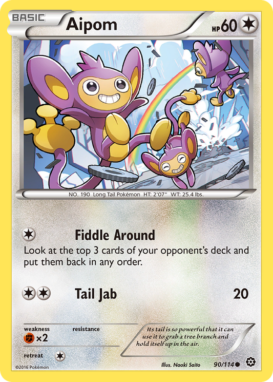 Aipom (Steam Siege SET) (Pokémon) (Basic) (Colorless) (HP: 60) (Common) (PKM Steam Siege SET-107)