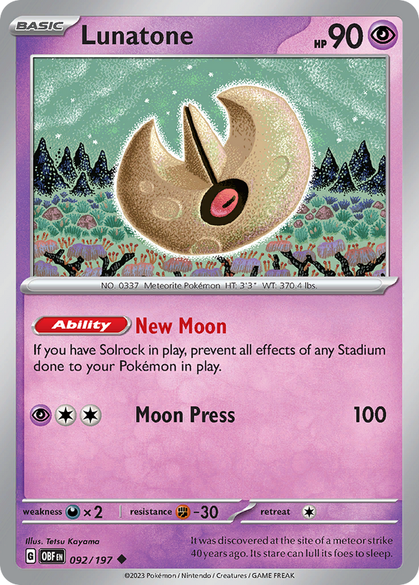 Lunatone - Obsidian Flames SET-92