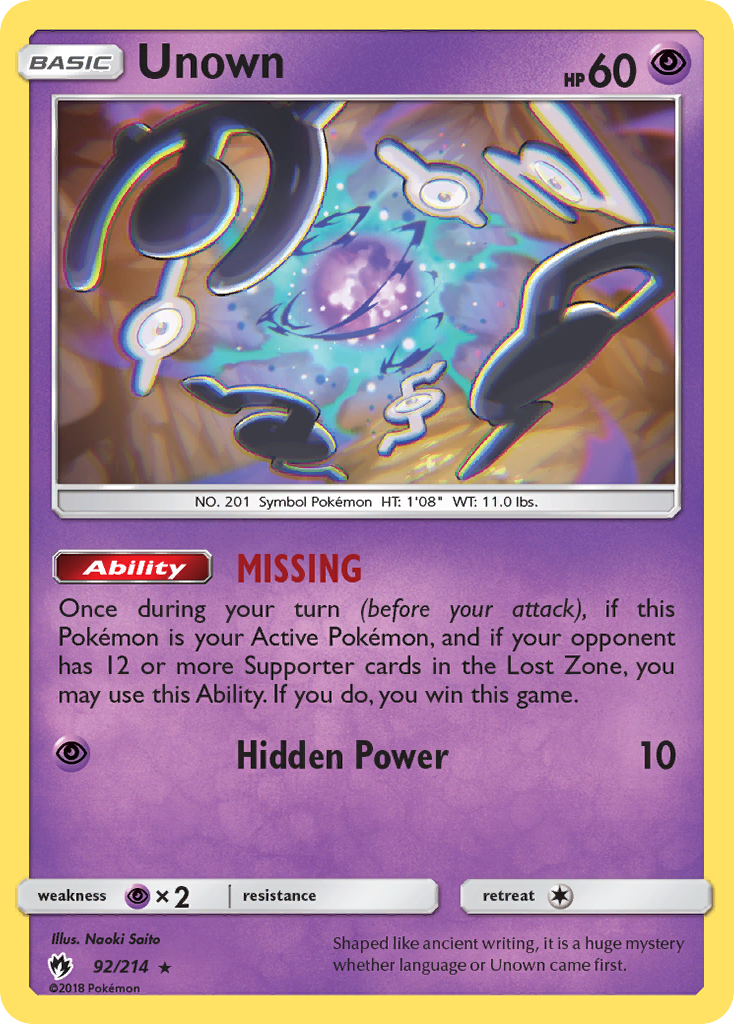 Unown - Lost Thunder SET-92