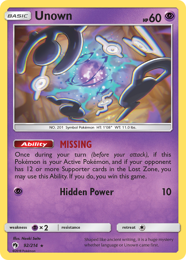 Unown - Lost Thunder SET-92