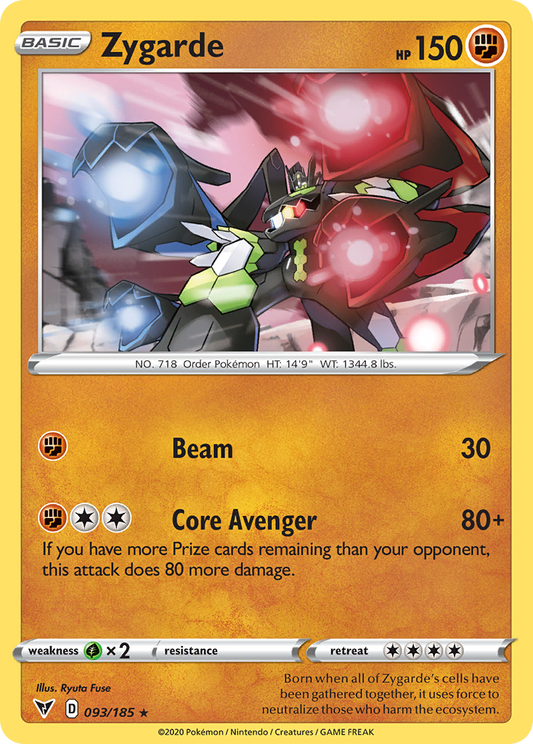 Zygarde (Vivid Voltage SET) (Pokémon) (Basic) (Fighting) (HP: 150) (Rare Holo) (PKM Vivid Voltage SET-197)