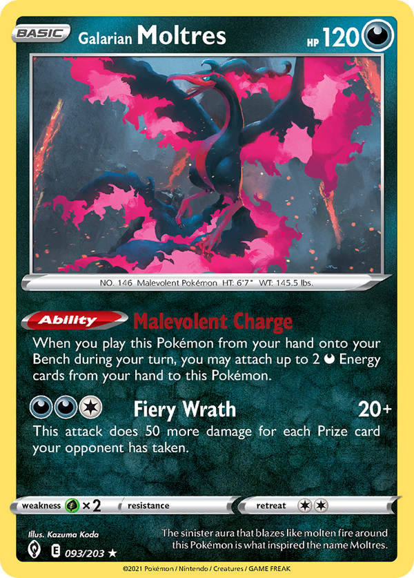 Galarian Moltres - Evolving Skies SET-93