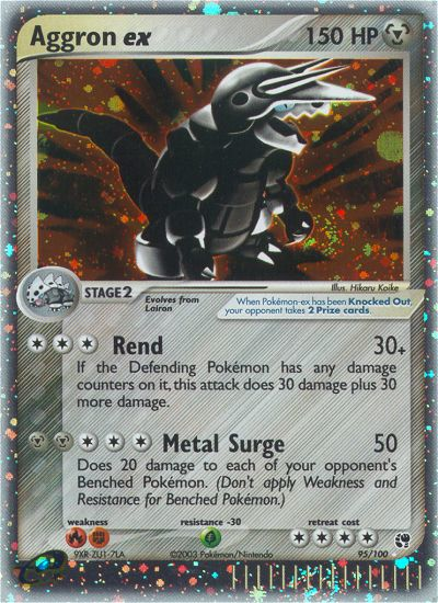 Aggron ex (Sandstorm SET) (Pokémon) (Stage 2, ex) (Metal) (HP: 150) (Rare Holo EX) (PKM Sandstorm SET-96)