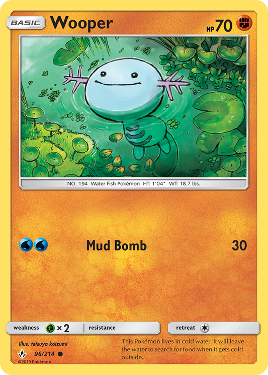 Wooper (Unbroken Bonds SET) (Pokémon) (Basic) (Fighting) (HP: 70) (Common) (PKM Unbroken Bonds SET-235)
