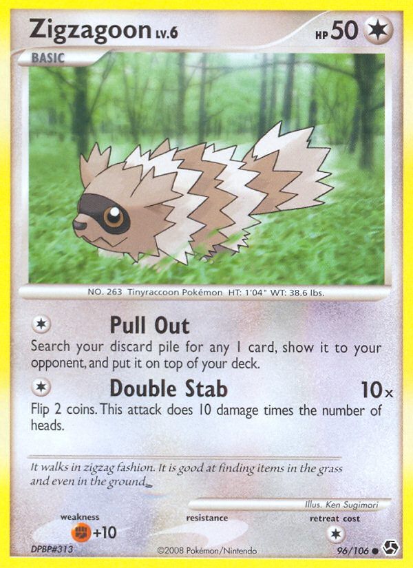 Zigzagoon (Great Encounters SET) (Pokémon) (Basic) (Colorless) (HP: 50) (Common) (PKM Great Encounters SET-103)