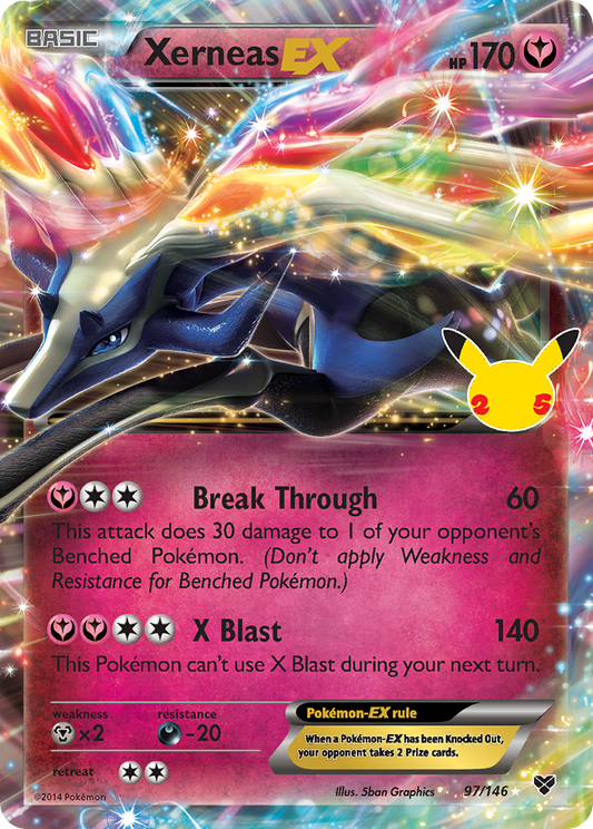 XerneasEX (Celebrations: Classic Collection SET) (Pokémon) (Basic, EX) (Fairy) (HP: 170) (Classic Collection) (PKM Celebrations: Classic Collection SET-25)