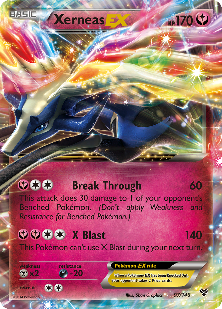 XerneasEX (XY SET) (Pokémon) (Basic, EX) (Fairy) (HP: 170) (Rare Holo EX) (PKM XY SET-144)