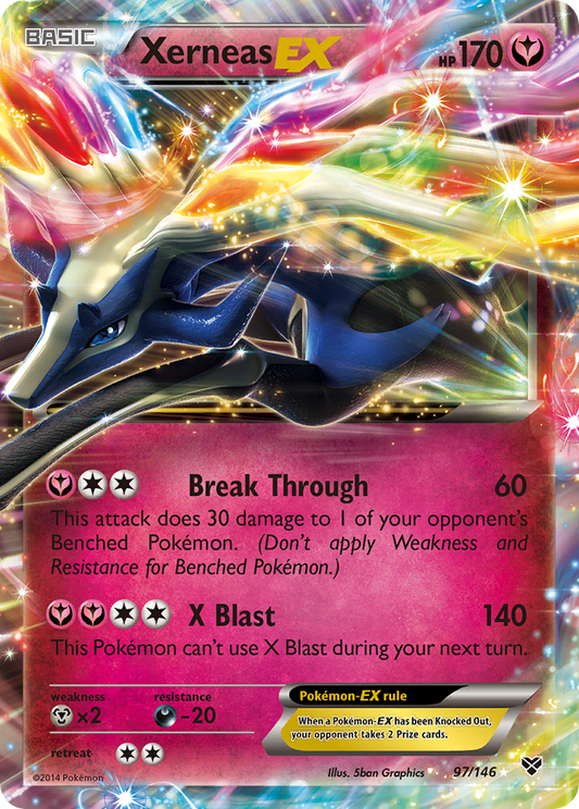 XerneasEX (XY SET) (Pokémon) (Basic, EX) (Fairy) (HP: 170) (Rare Holo EX) (PKM XY SET-144)