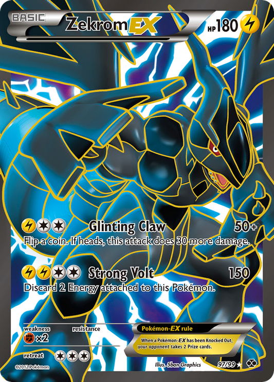 ZekromEX (Next Destinies SET) (Pokémon) (Basic, EX) (Lightning) (HP: 180) (Rare Ultra) (PKM Next Destinies SET-101)