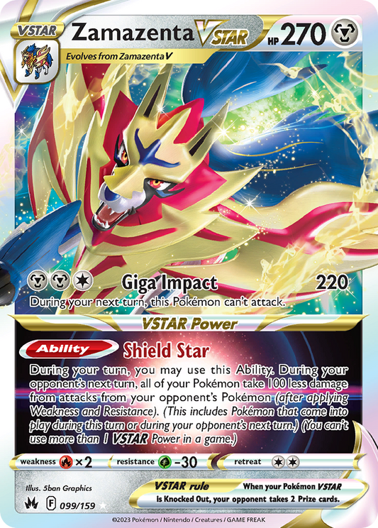Zamazenta VSTAR (Crown Zenith SET) (Pokémon) (VSTAR) (Metal) (HP: 270) (Rare Holo VSTAR) (PKM Crown Zenith SET-160)