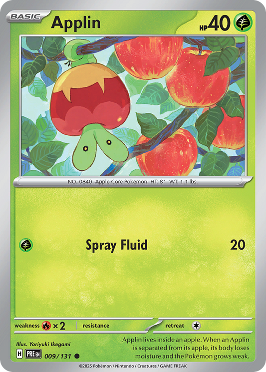 Applin (Prismatic Evolutions SET) (Pokémon) (Basic) (Grass) (HP: 40) (Common) (PKM Prismatic Evolutions SET-170)