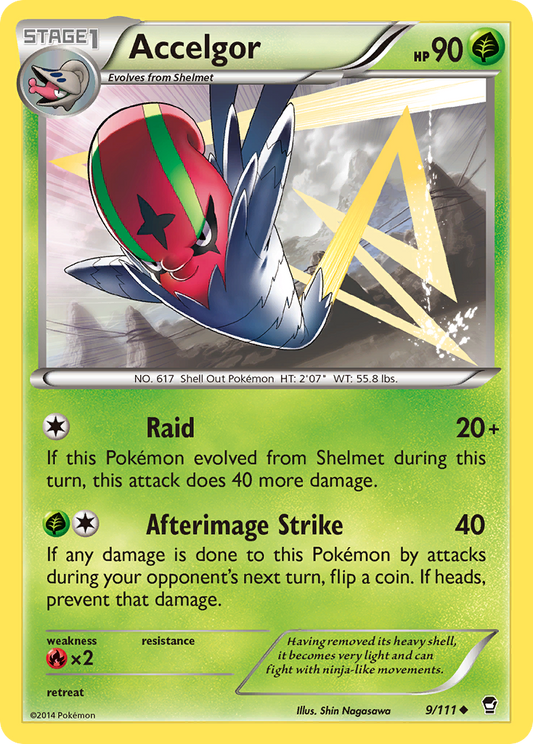 Accelgor (Furious Fists SET) (Pokémon) (Stage 1) (Grass) (HP: 90) (Uncommon) (PKM Furious Fists SET-104)