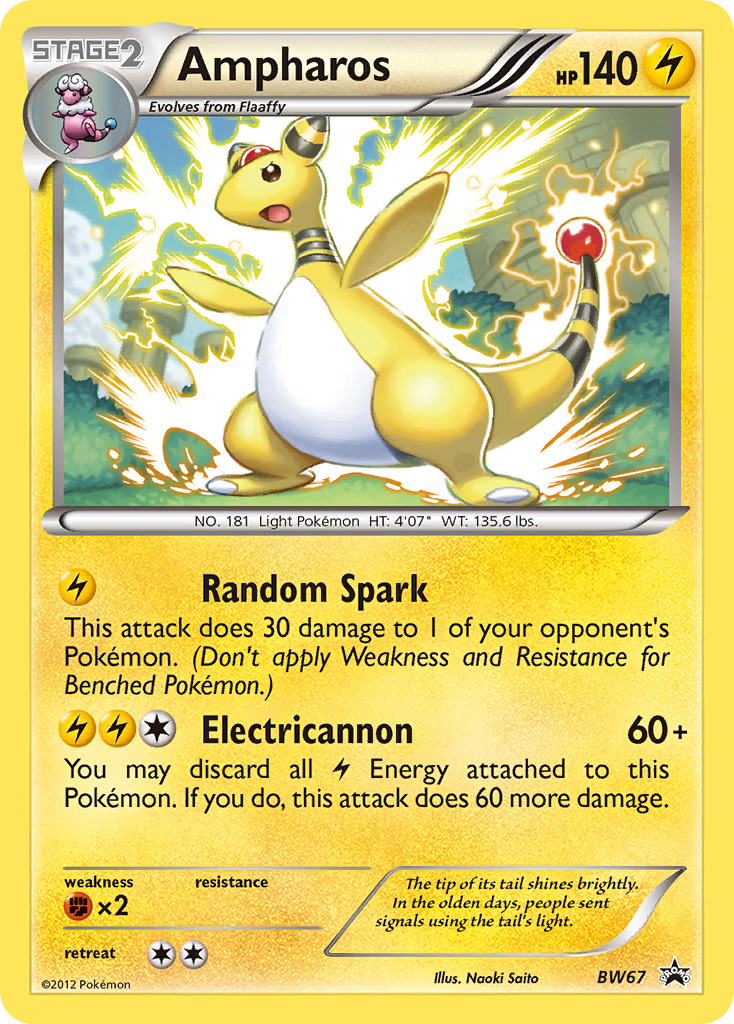Ampharos (BW Black Star Promos SET) (Pokémon) (Stage 2) (Lightning) (HP: 140) (Promo) (PKM BW Black Star Promos SET-69)