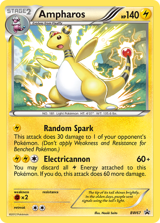 Ampharos (BW Black Star Promos SET) (Pokémon) (Stage 2) (Lightning) (HP: 140) (Promo) (PKM BW Black Star Promos SET-69)
