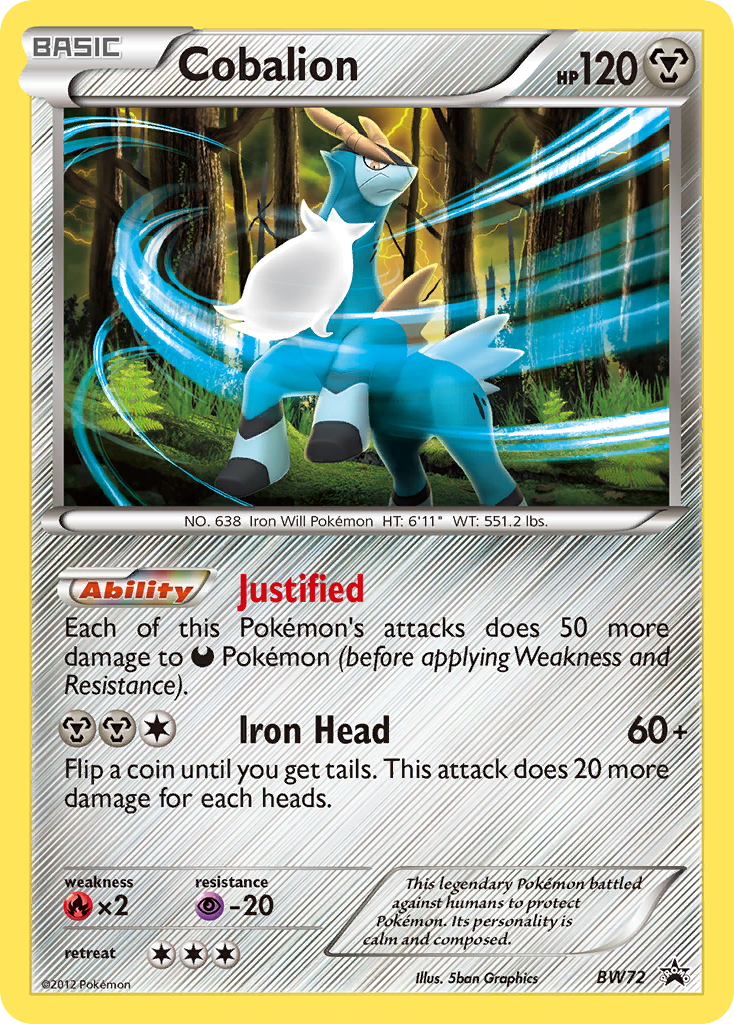 Cobalion - BW Black Star Promos SET-BW72