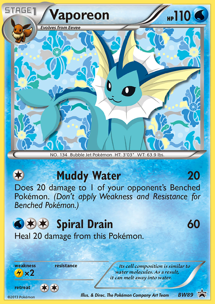 Vaporeon - BW Black Star Promos SET-BW89