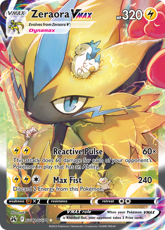 Zeraora VMAX (Crown Zenith Galarian Gallery SET) (Pokémon) (VMAX) (Lightning) (HP: 320) (Rare Holo VMAX) (PKM Crown Zenith Galarian Gallery SET-42)