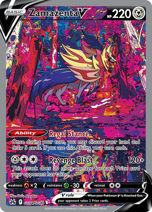 Zamazenta V (Crown Zenith Galarian Gallery SET) (Pokémon) (Basic, V) (Metal) (HP: 220) (Rare Holo V) (PKM Crown Zenith Galarian Gallery SET-54)