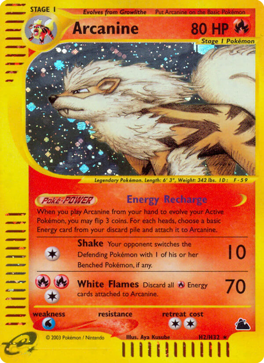 Arcanine (Skyridge SET) (Pokémon) (Stage 1) (Fire) (HP: 80) (Rare Holo) (PKM Skyridge SET-162)