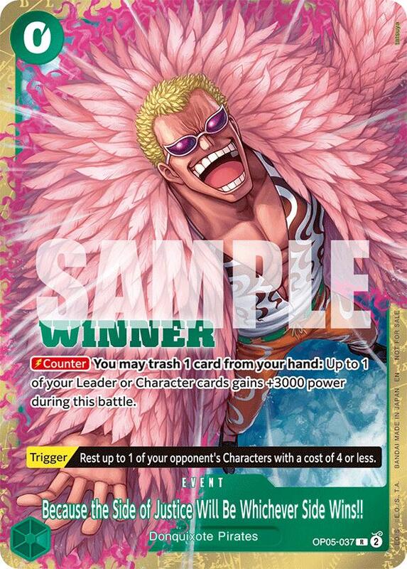 Because the Side of Justice Will Be Whichever Side Wins!! (Winner Pack 2025 Vol. 4) , Promo OP05-037 2