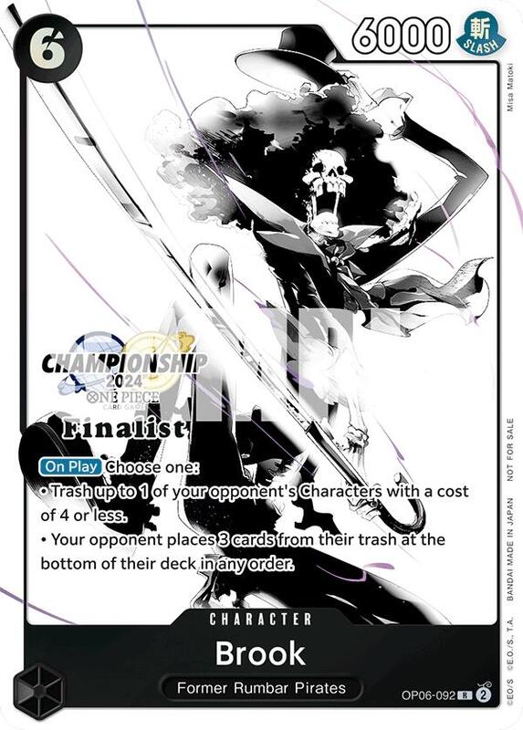 Brook (Championship 2024 Finalist Card Set Vol. 2) , Promo OP06-092 1