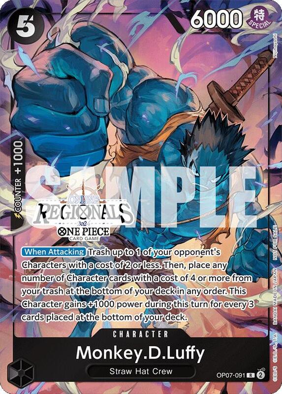 Monkey.D.Luffy (091) (Online Regional 2024 Vol. 3) , Promo OP07-091 3