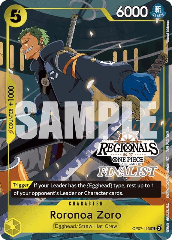 Roronoa Zoro (113) (Regionals Finalist Card Set 26-27) , Promo OP07-113 2
