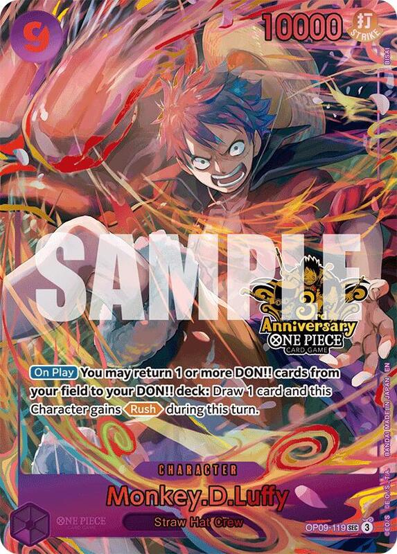 Monkey.D.Luffy (Japanese Version 3rd Anniversary Set) , Promo OP09-119 1
