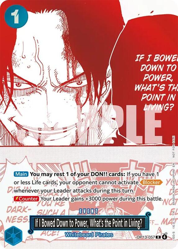 If I Bowed Down to Power, What's the Point in Living? (3rd Anniversary Treasure Campaign Pack) , Promo OP13-057 1