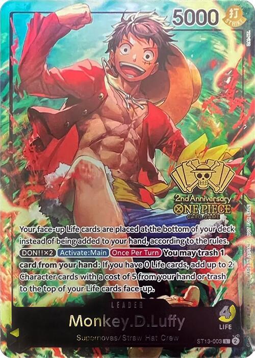 Monkey.D.Luffy (2nd Anniversary Tournament) , Promo ST13-003 1