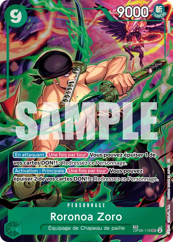 Roronoa Zoro OP06-118 Treasure Rare French