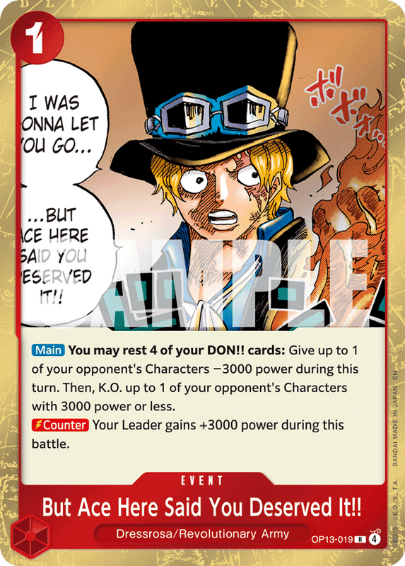But Ace Here Said You Deserved It!! OP13-019