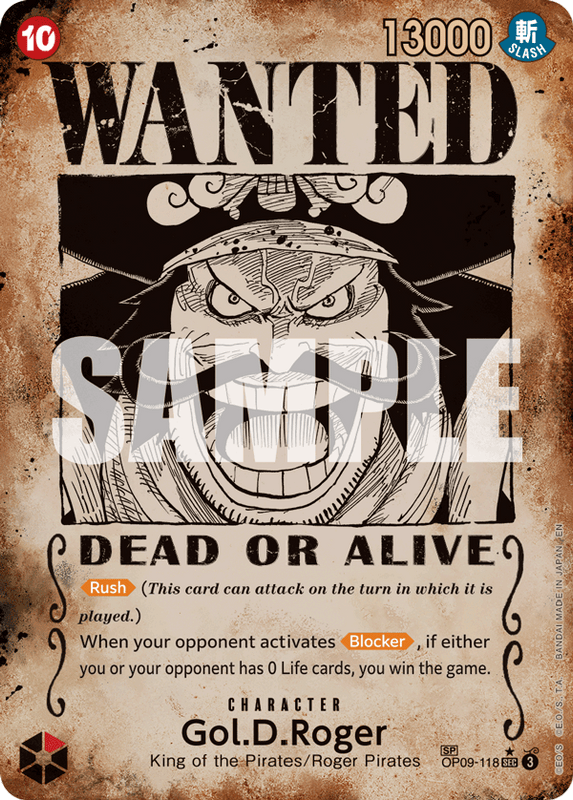 Gol.D.Roger OP13 OP09-118 SP Wanted Poster