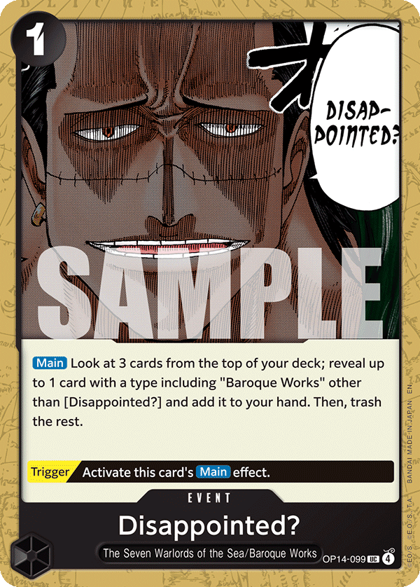 Disappointed? OP14-099 UC