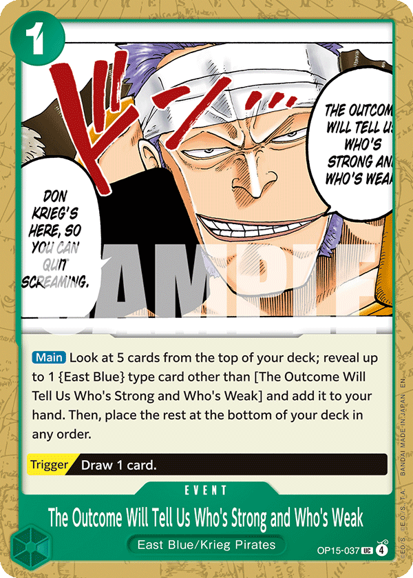 The Outcome Will Tell Us Who's Strong and Who's Weak OP15-037