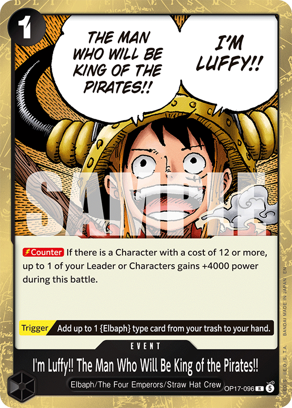 I'm Luffy!! The Man Who Will Be King of the Pirates!! OP17-096