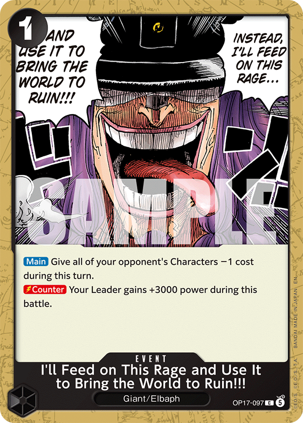 I'll Feed on This Rage and Use It to Bring the World to Ruin!!! OP17-097