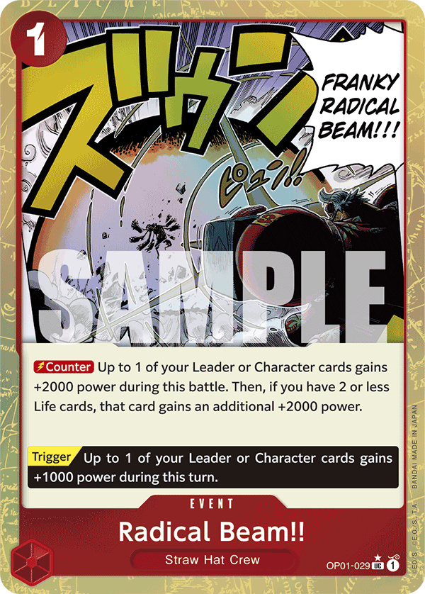Radical Beam!! PRB01 OP01-029 TF Full Art o Foliada Texturizada