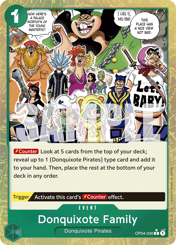 Donquixote Family PRB01 OP04-036 TF Full Art o Foliada Texturizada
