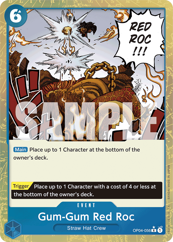 Gum-Gum Red Roc PRB01 OP04-056 FA Full Art o Foliada Texturizada