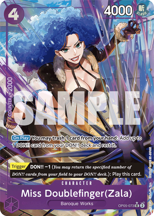 Miss Doublefinger(Zala) PRB01 OP05-073 TF Full Art o Foliada Texturizada