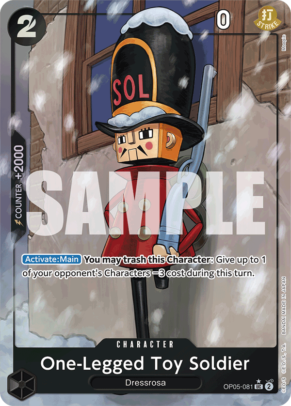 One-Legged Toy Soldier PRB01 OP05-081 FA Full Art o Foliada Texturizada