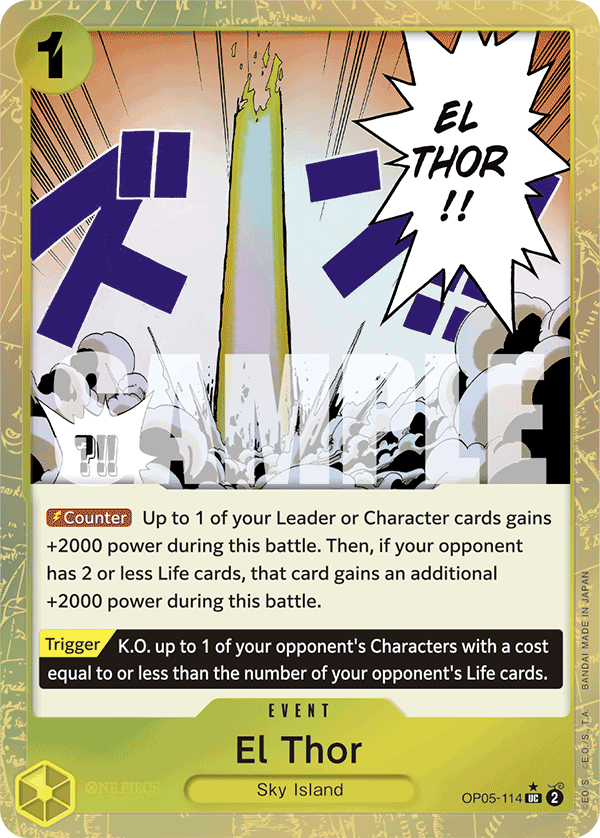 El Thor PRB01 OP05-114 TF Full Art o Foliada Texturizada