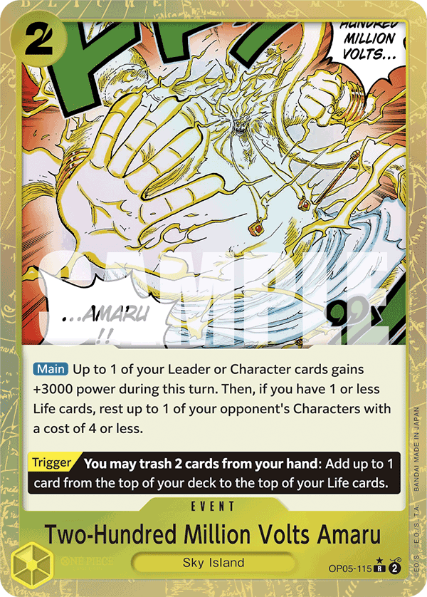Two-Hundred Million Volts Amaru PRB01 OP05-115 FA Full Art o Foliada Texturizada