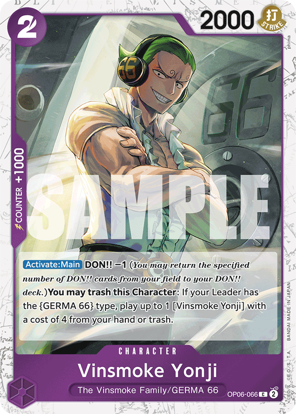 Vinsmoke Yonji PRB01 OP06-066 JR Jolly Roger
