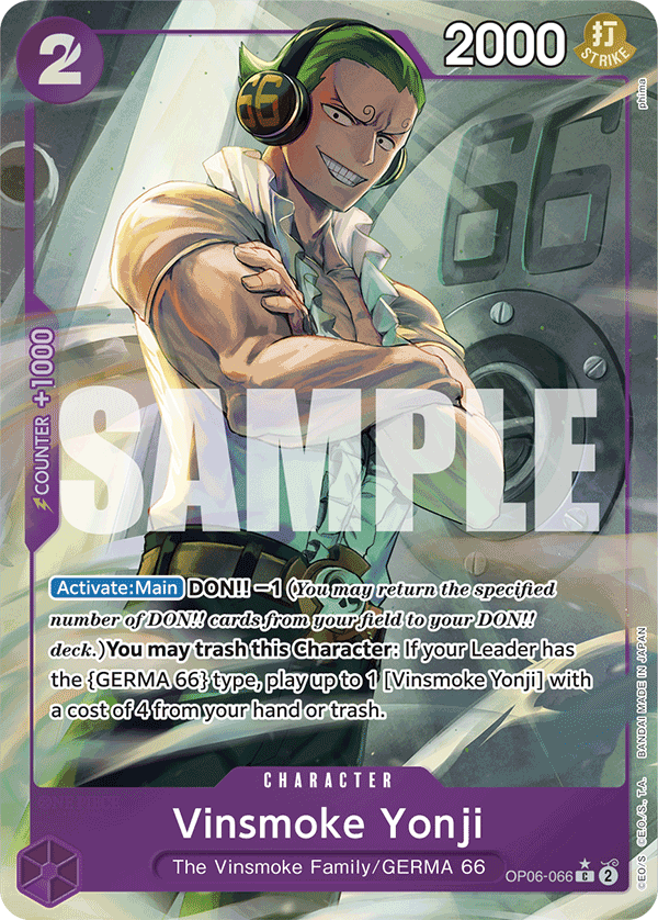 Vinsmoke Yonji PRB01 OP06-066 FA Full Art o Foliada Texturizada